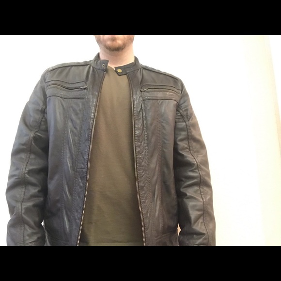 BROWN Black Rivet Leather Jacket - Picture 2 of 8